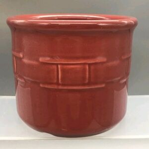 Longaberger Pottery Woven Traditions Paprika Pillar Candle Holder/Crock